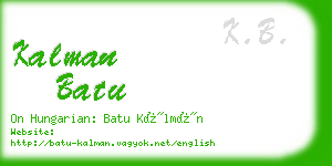 kalman batu business card